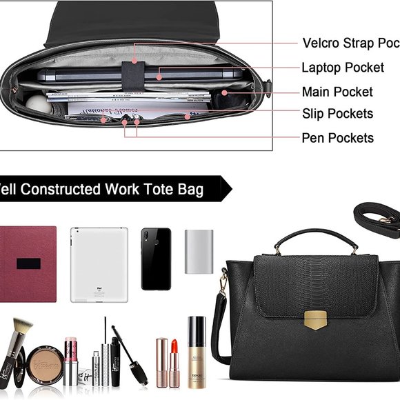 NWT Black Satchel/Briefcase - Picture 6 of 7